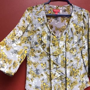 Floral print sheer blouse